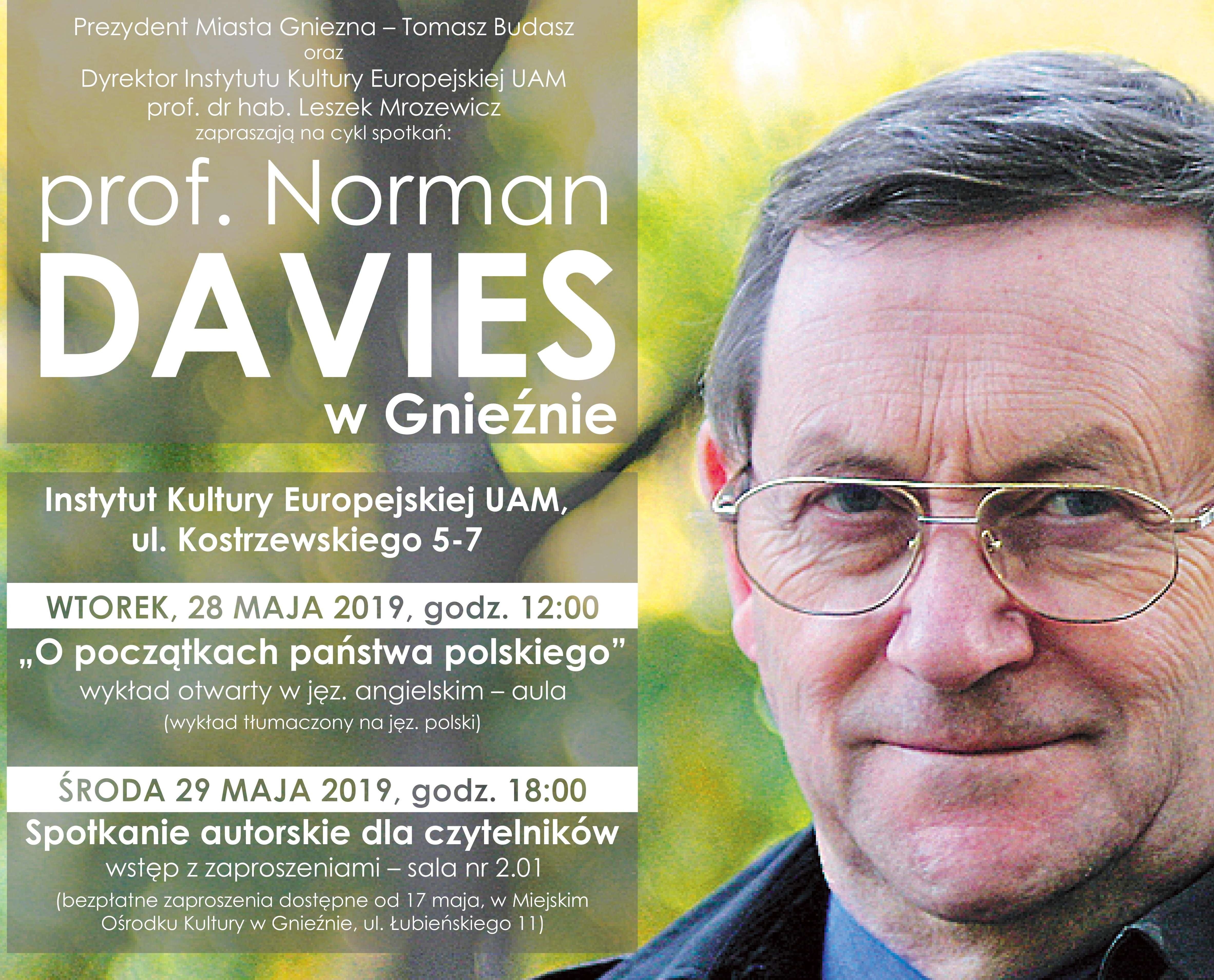 Prof. Norman Davies w Gnieźnie, 28-29 maja 2019r.