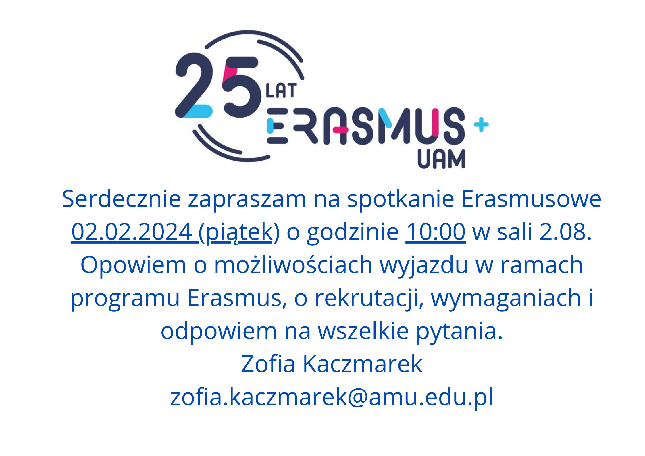 Spotkanie z koordynatorką programu Erasmus+